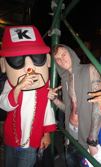 Machine Gun Kelly Receives Gold Plaque From Diddy, Hangs Out With The GoodFellaz In NYC