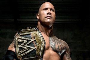 The Rock with the New WWE title Belt