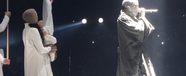 Kanye West Disses Nike, Apple & ‘SNL’, Brings ‘White Jesus’ On Stage During “Yeezus” Concert In NJ